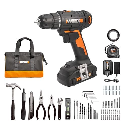 WORX 20V Cordless Drill Driver, 84-Piece Kit