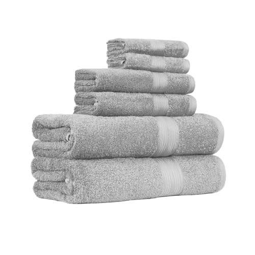 Amazon Basics 6-Piece Cotton Towel Set — our pick for Bathroom and laundry essentials for a first apartment