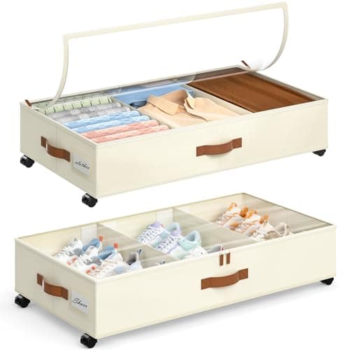 Yecaye Under-Bed Storage with Wheels, 2-Pack — our pick for The best under-bed storage for a dorm