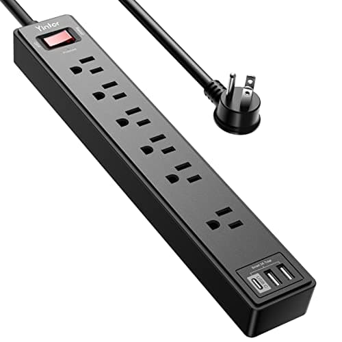 Yintar 6 ft Surge Protector, 6 Outlets + 3 USB — our pick for Dorm room must-haves that earn their space