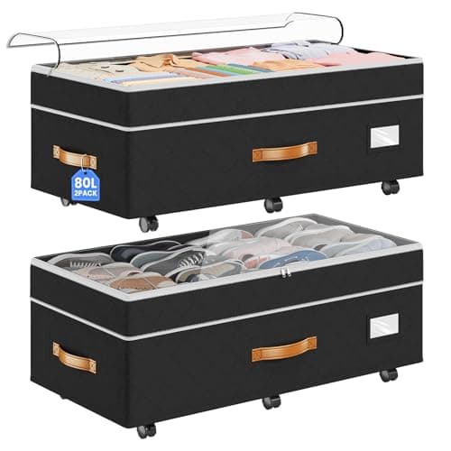 Budding Joy 80 L Adjustable Under-Bed Storage, 2-Pack