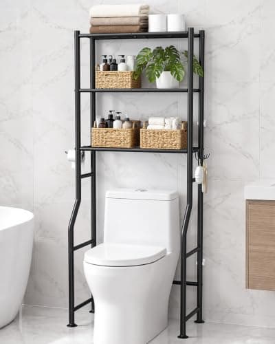 GloTika 3-Tier Over-Toilet Storage, No Drilling