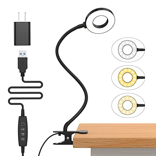 iZELL Clamp Desk Lamp, 3 Color Modes